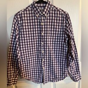 J. Crew Men's Purple and White Plaid Shirt